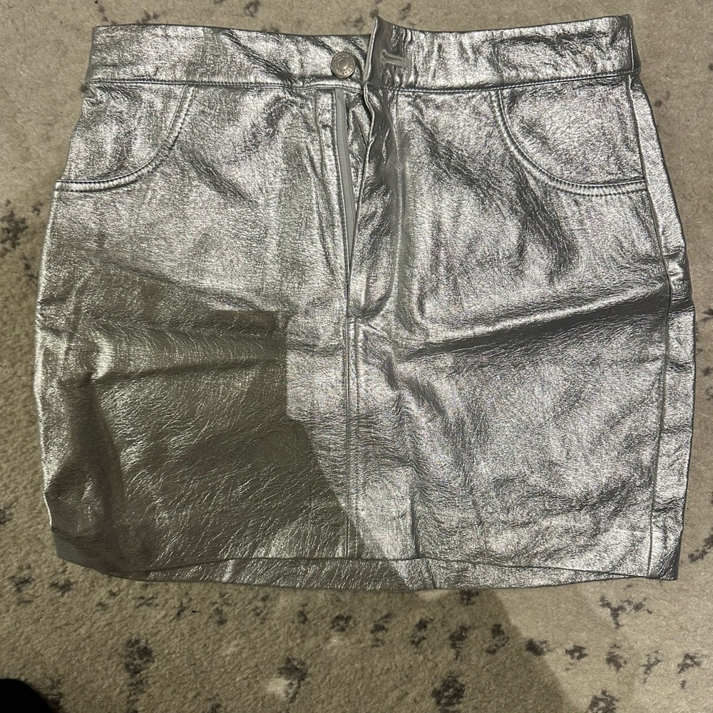 GREY LAB Silver and Cream Skirt